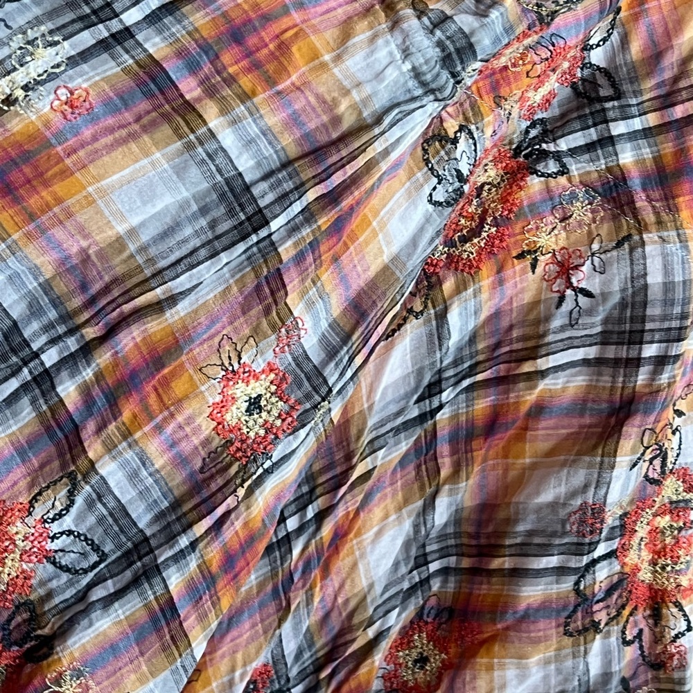 Floral Plaid Fabric Women’s blouse